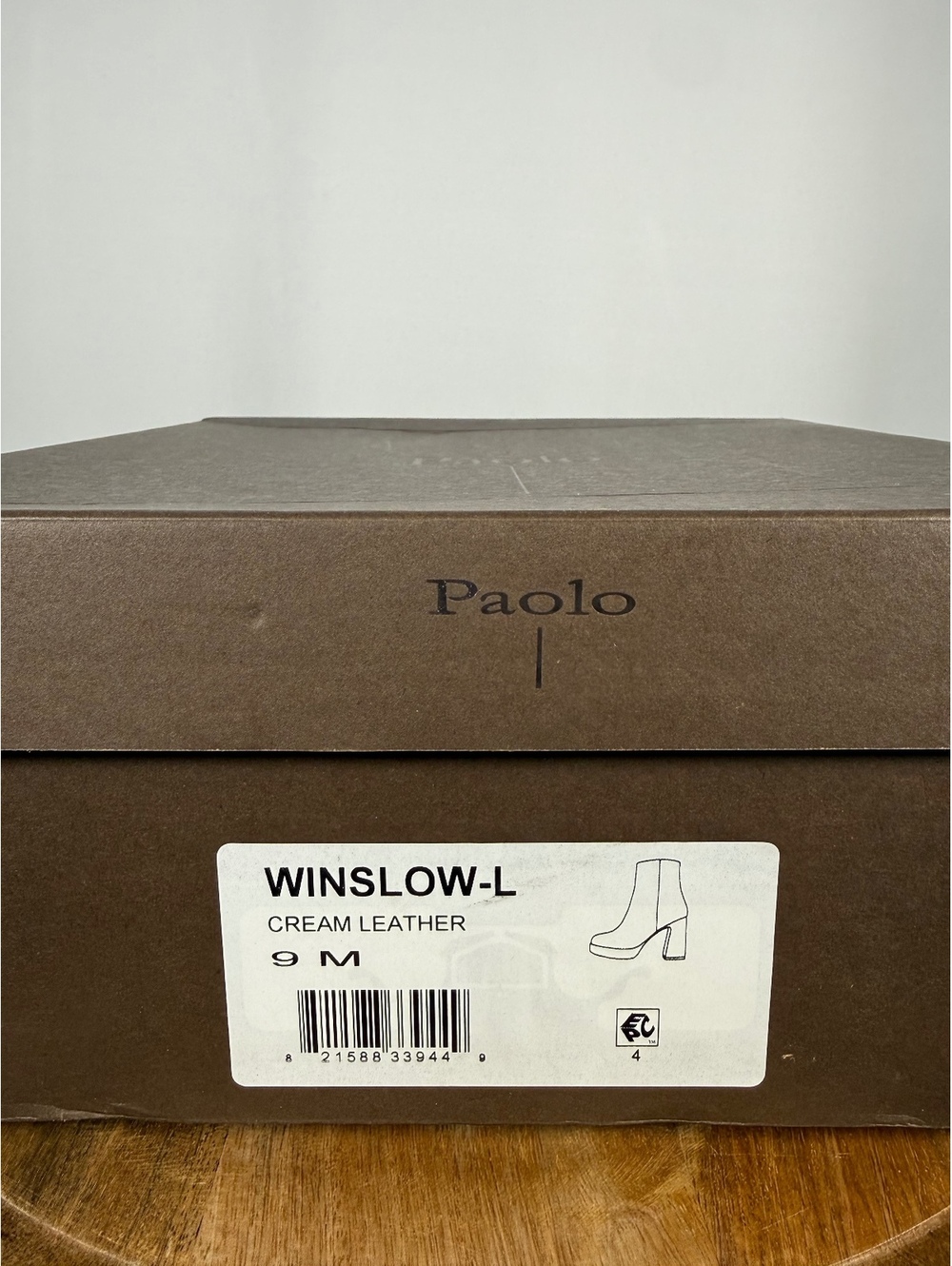 NWB Linea Paolo Winslow Cream Leather Platform Block Heel Ankle Boots Size 9 - Picture 4 of 10